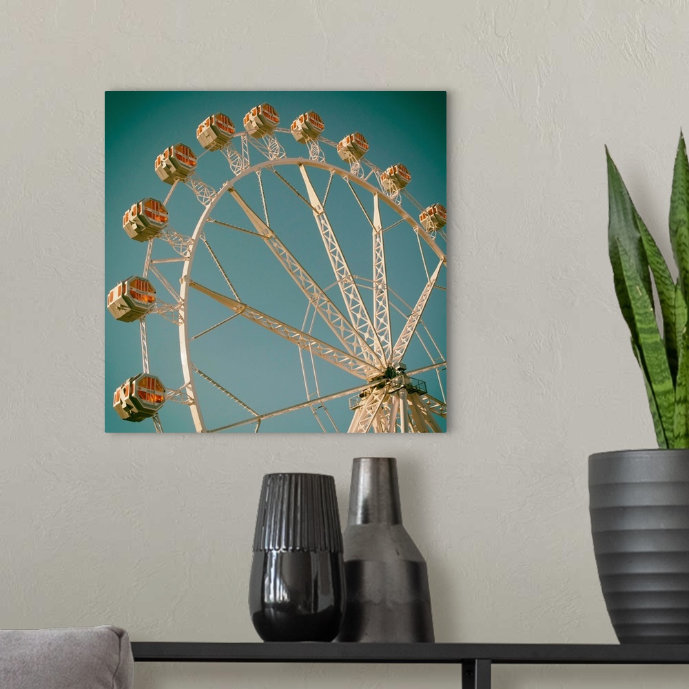 A modern room featuring Ferris Wheel with filter effects applied.