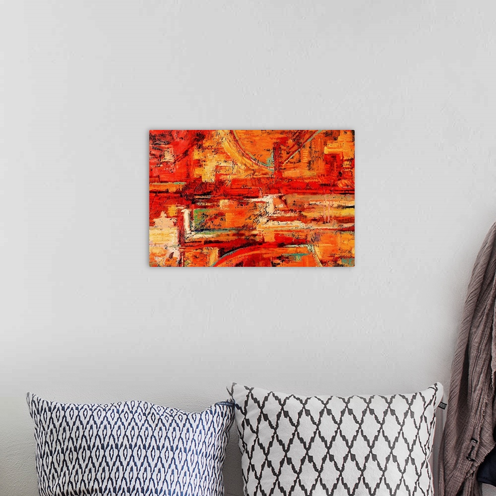A bohemian room featuring Abstract Painting