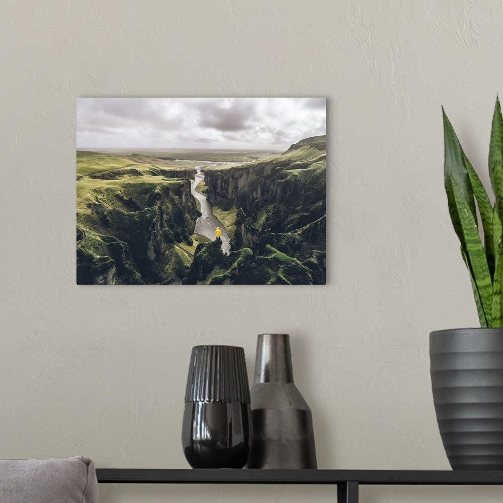 A modern room featuring Icelandic Green Hills And Panoramas, Fjadrargljufur Canyon