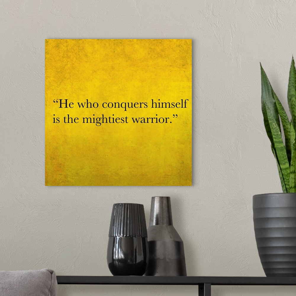 A modern room featuring Inspirational quote by Confucius on earthy background