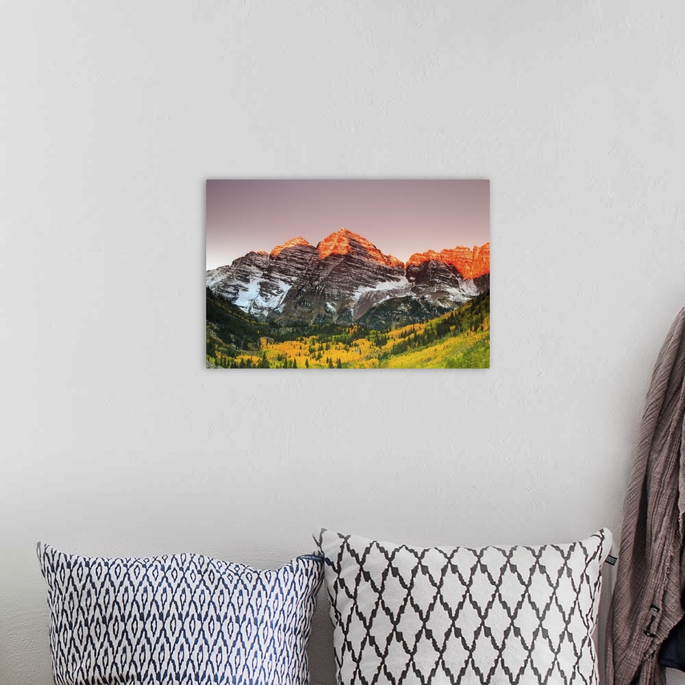 A bohemian room featuring Maroon Bells At Sunrise, White River National Forest, Colorado
