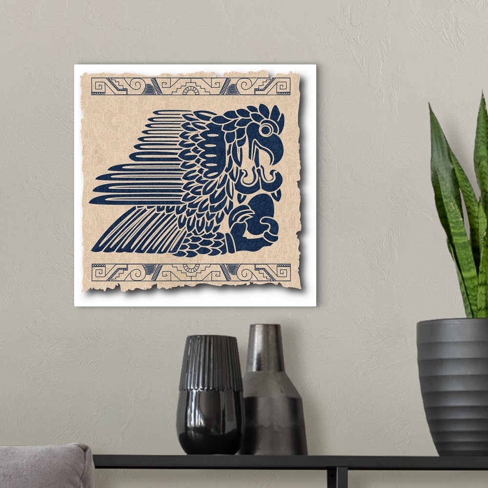 A modern room featuring the vector mayan and inca tribal on old paper