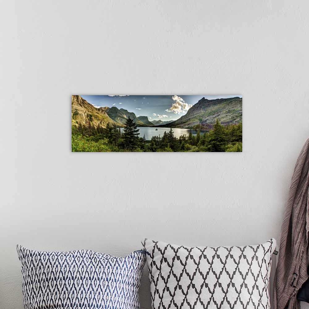 A bohemian room featuring Montana Glacier National Park Vista