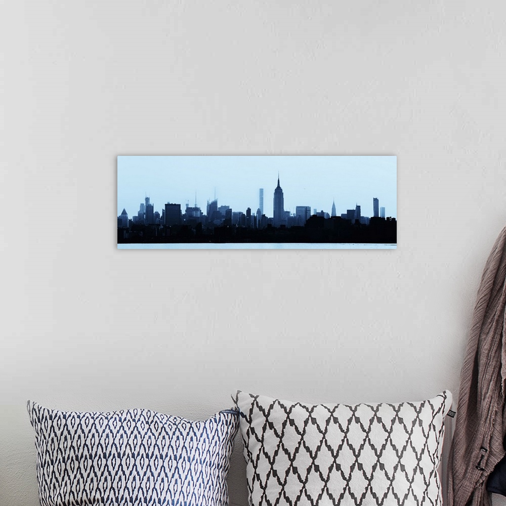 A bohemian room featuring New York City Midtown Skyline With Historical Architecture