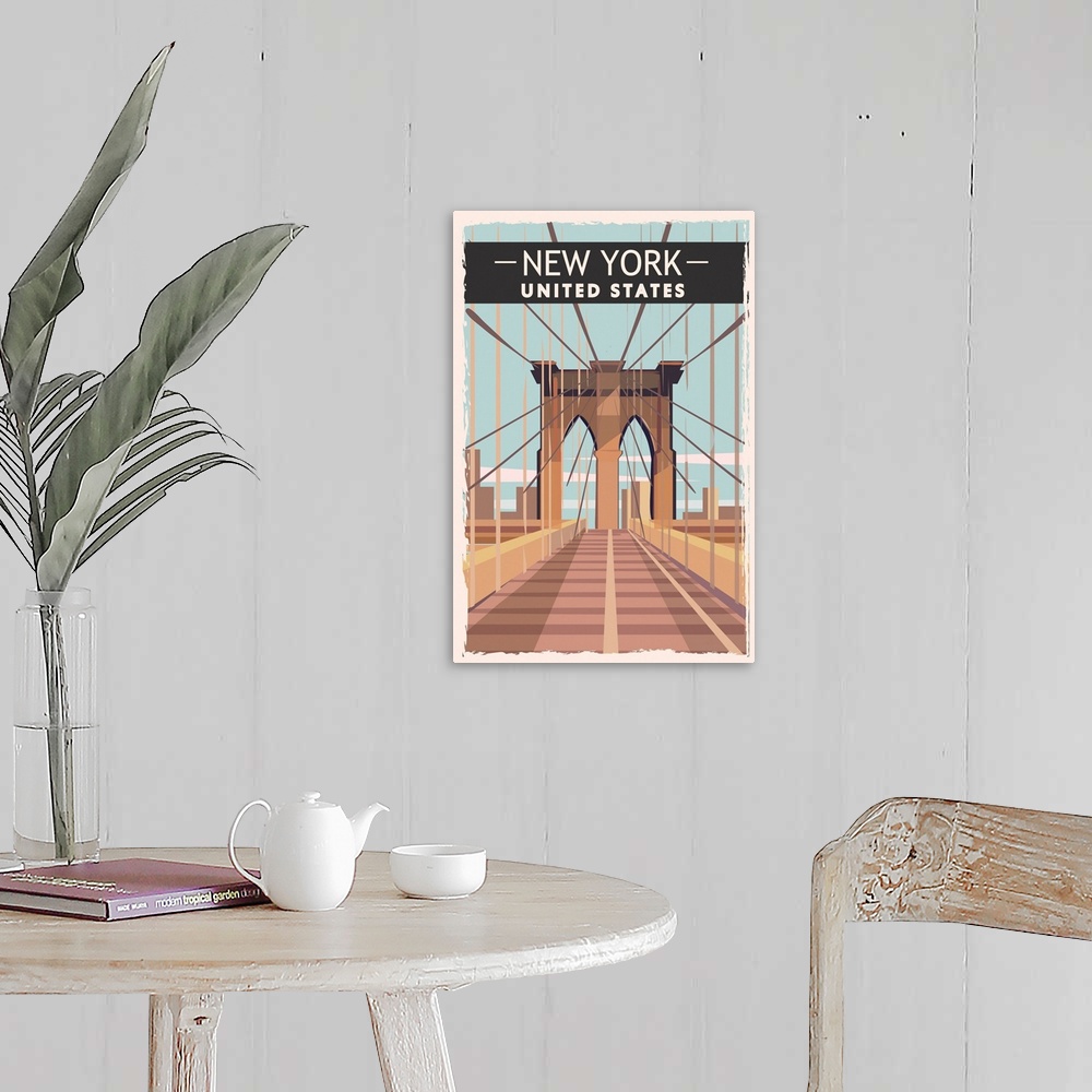 A farmhouse room featuring New York, Modern Vector Travel Poster