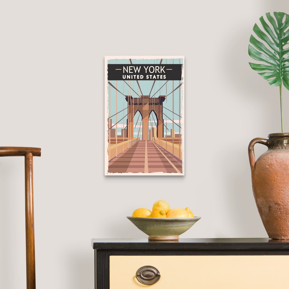 A traditional room featuring New York, Modern Vector Travel Poster
