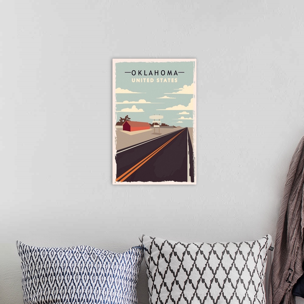 A bohemian room featuring Oklahoma Modern Vector Travel Poster