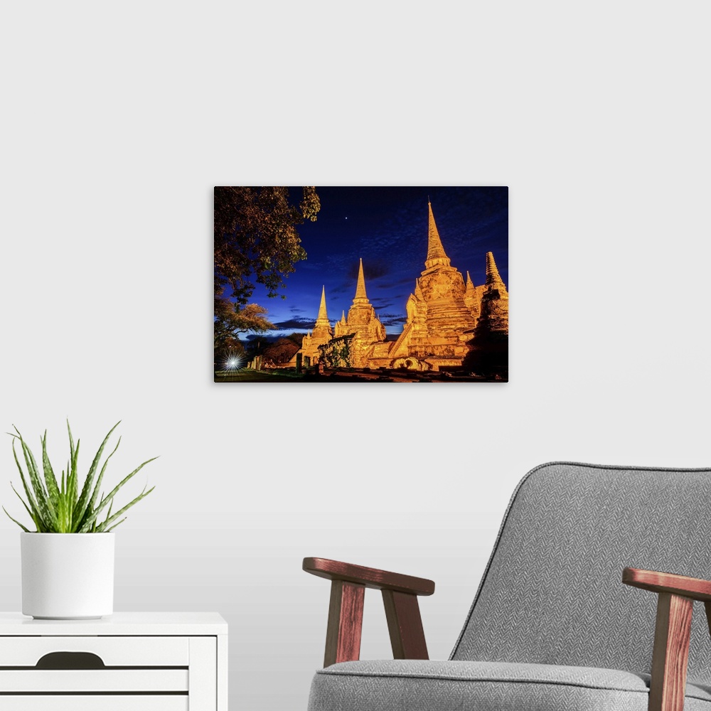 A modern room featuring Old Temple Architecture , Wat Phra Si Sanphet At Ayutthaya, Thailand