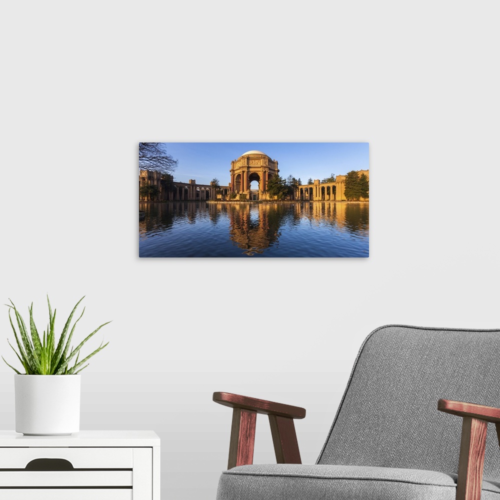A modern room featuring Palace Of Fine Arts In Early Morning Light In San Francisco, California