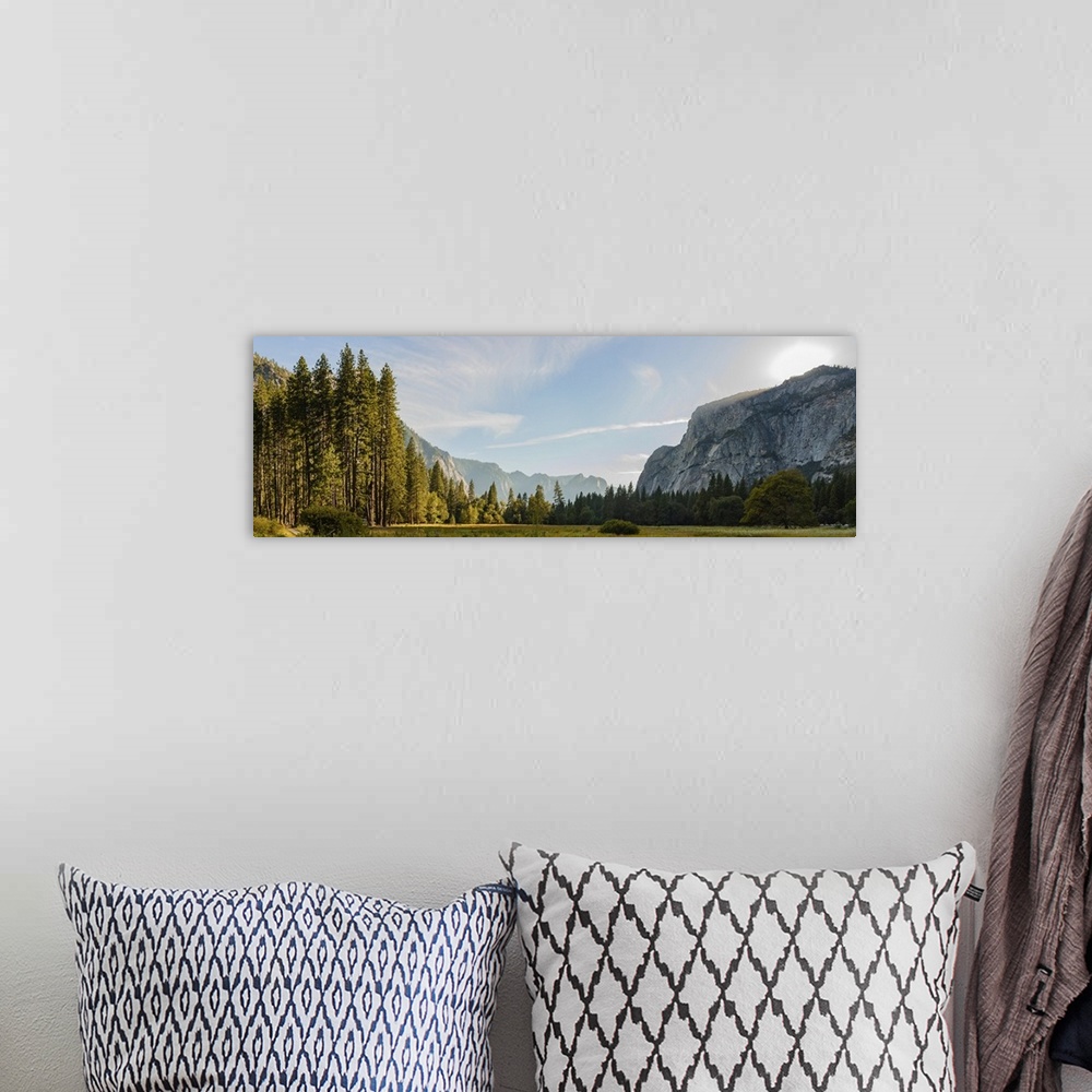 A bohemian room featuring Panorama View Of Yosemite National Park During Sunset
