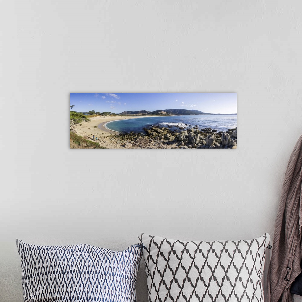 A bohemian room featuring Panoramic View Of Carmel River State Beach, Monterey Peninsula, California