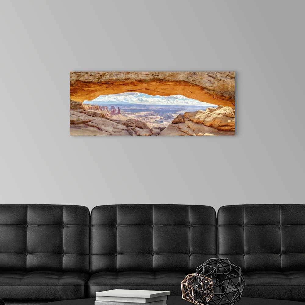 A modern room featuring Panoramic View Of Famous Mesa Arch, Canyonlands National Park, Utah