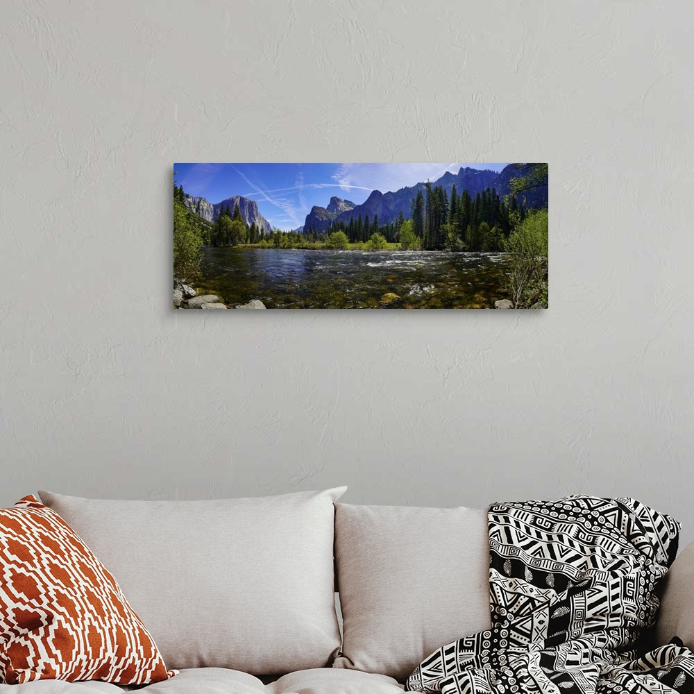 A bohemian room featuring Panoramic View Of Yosemite National Park