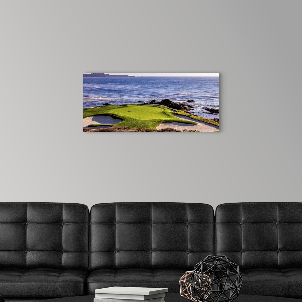 A modern room featuring Pebble Beach golf course, Monterey, California.
