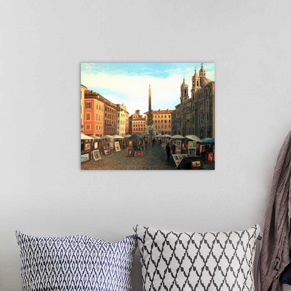 A bohemian room featuring Piazza Navona In Rome