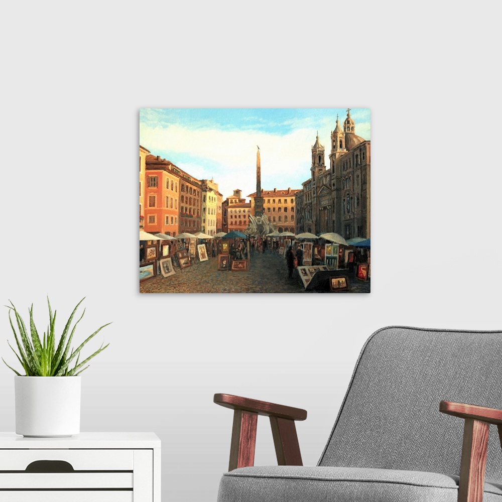 A modern room featuring Piazza Navona In Rome