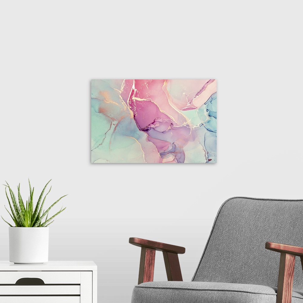A modern room featuring Pink Dream