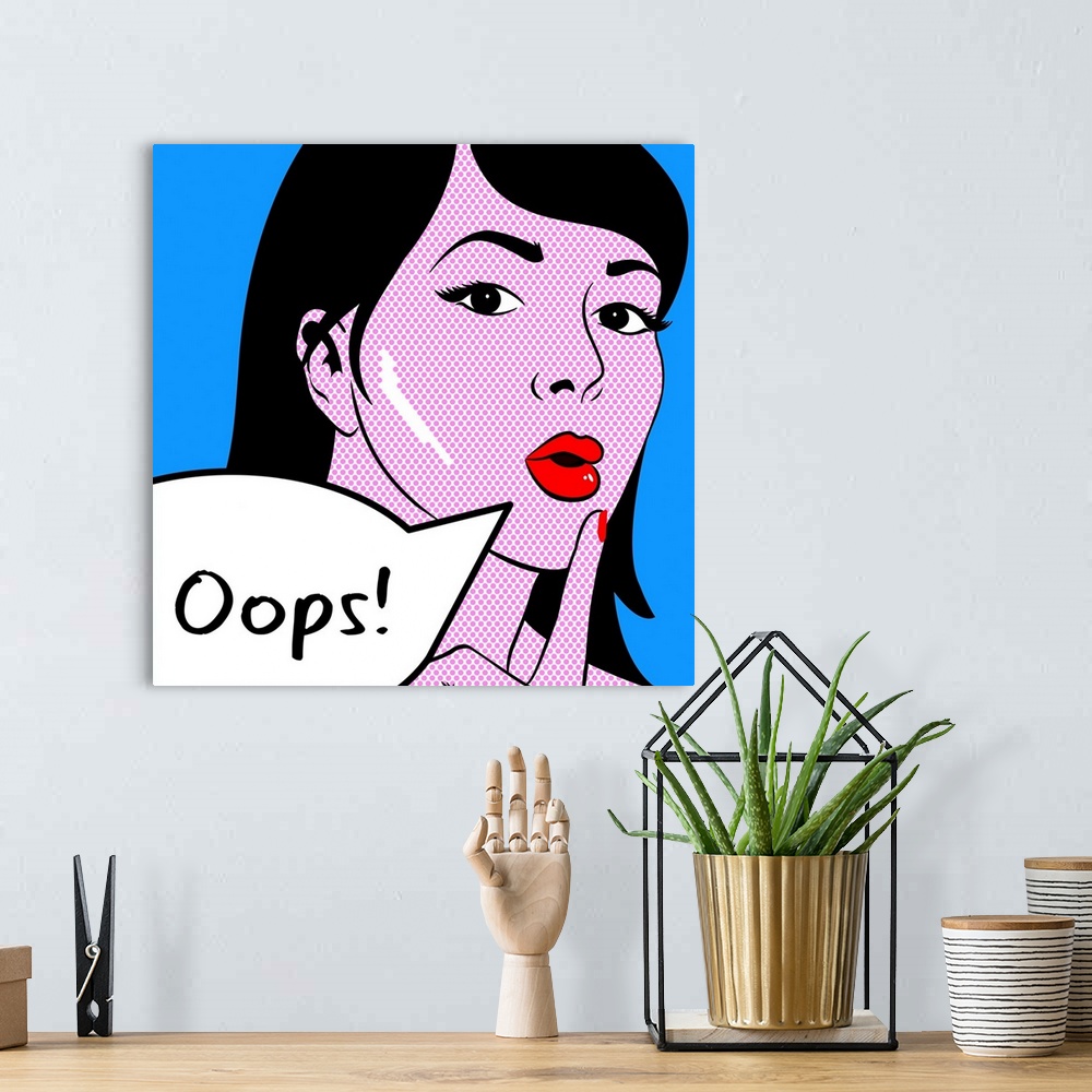 A bohemian room featuring Pop Art Lady Saying Oops