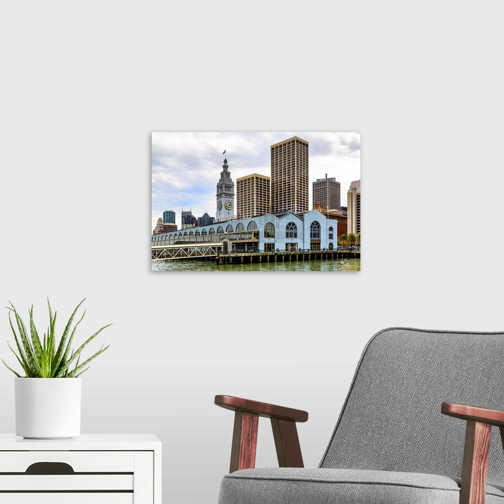 A modern room featuring Port Of San Francisco Clock Tower And The Ferry Building Marketplace