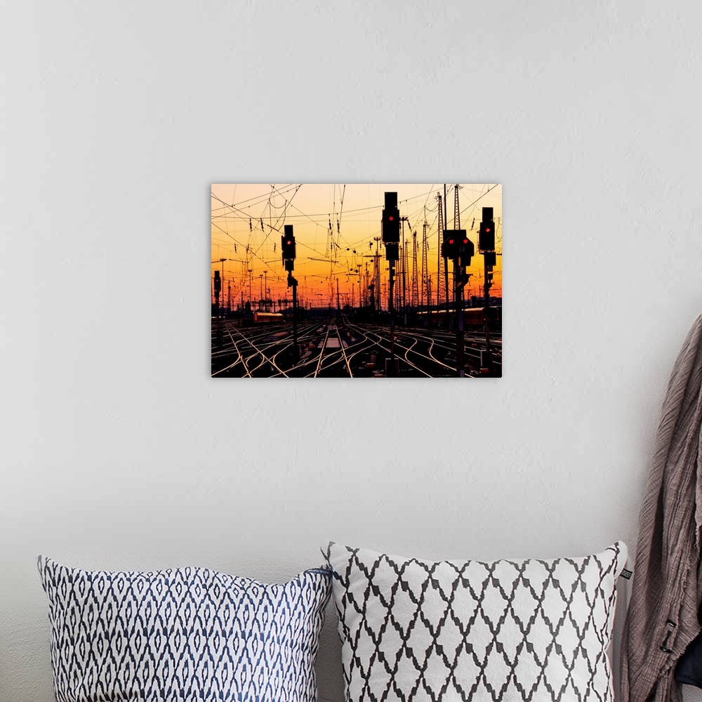 A bohemian room featuring Railroad Tracks At Sunset