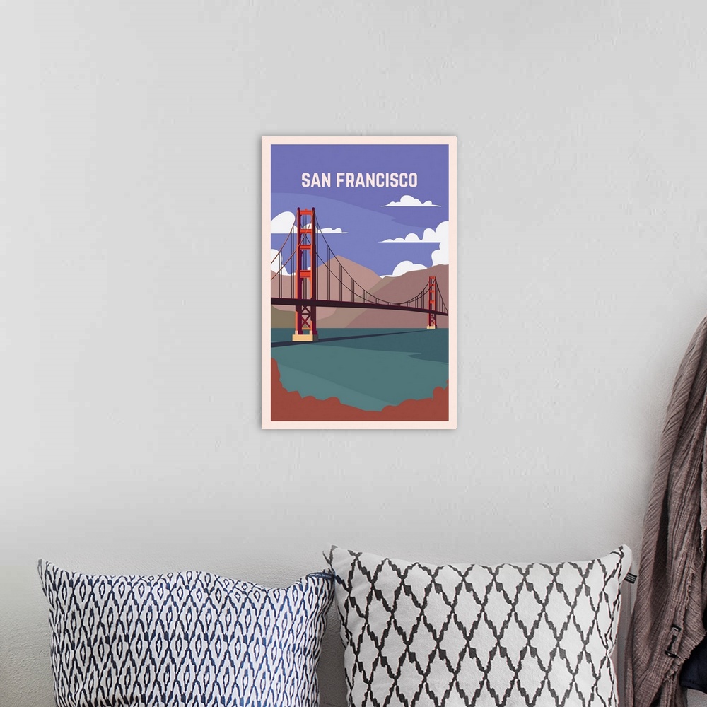 A bohemian room featuring San Francisco Modern Vector Travel Poster