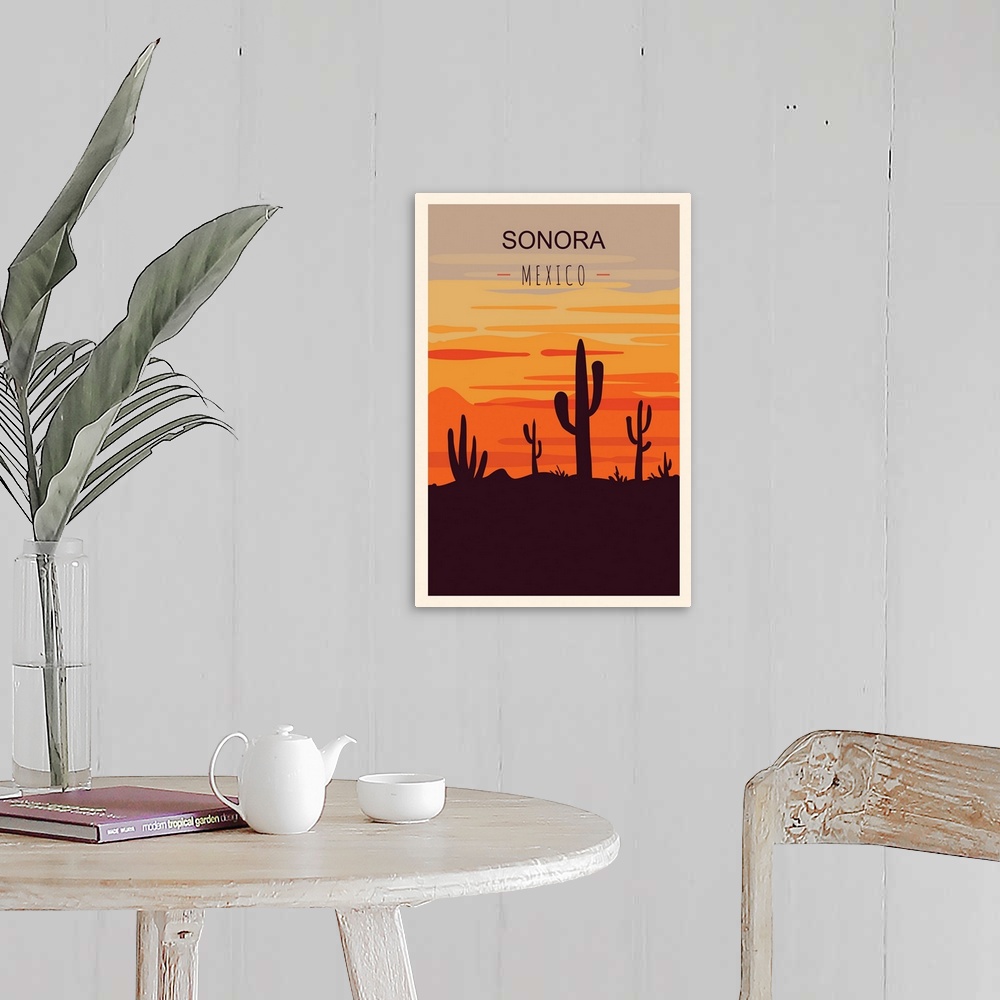 A farmhouse room featuring Sonora Modern Vector Travel Poster