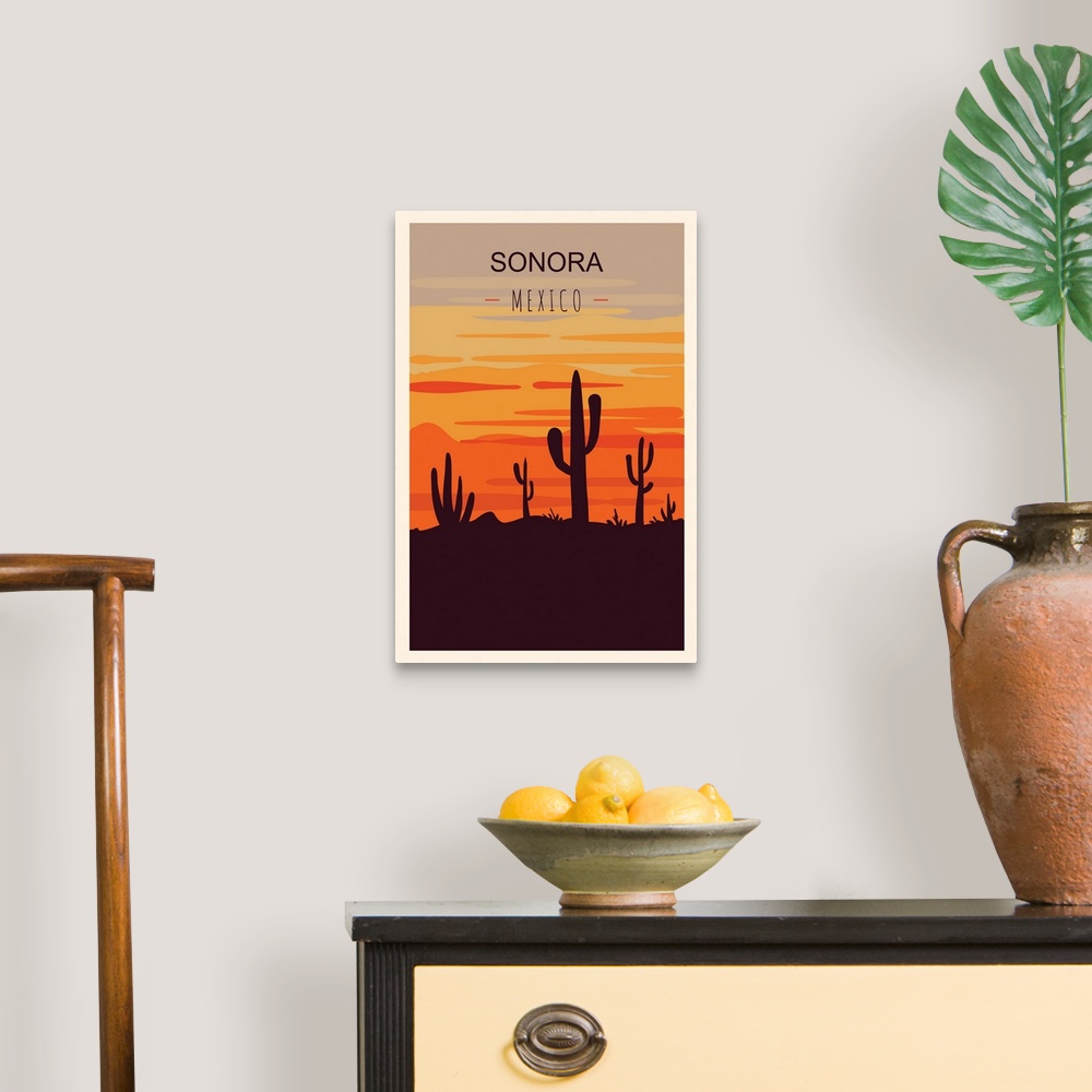 A traditional room featuring Sonora Modern Vector Travel Poster