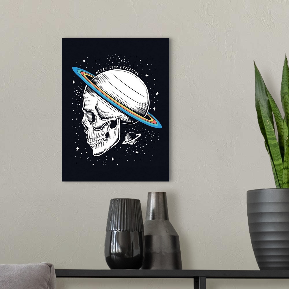 A modern room featuring Space Skull