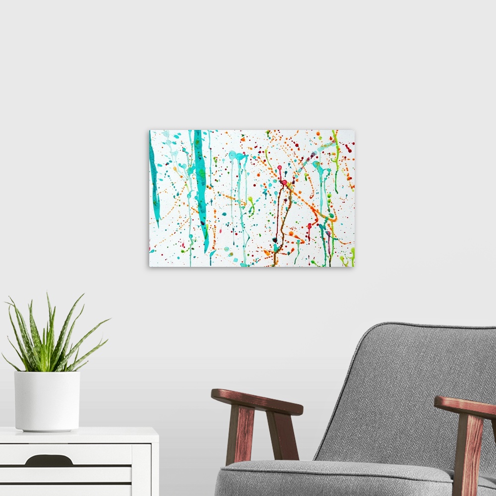 A modern room featuring Abstract Splats And Drips