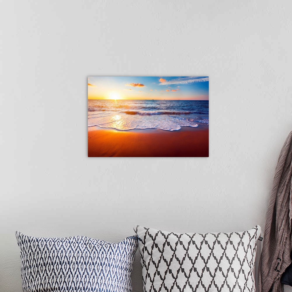 A bohemian room featuring sunset and beach