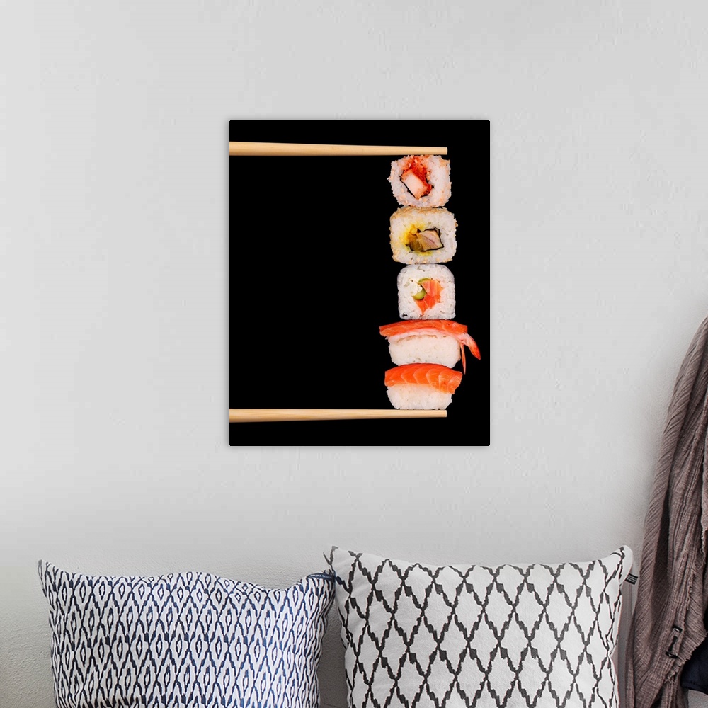 A bohemian room featuring Maxi sushi
