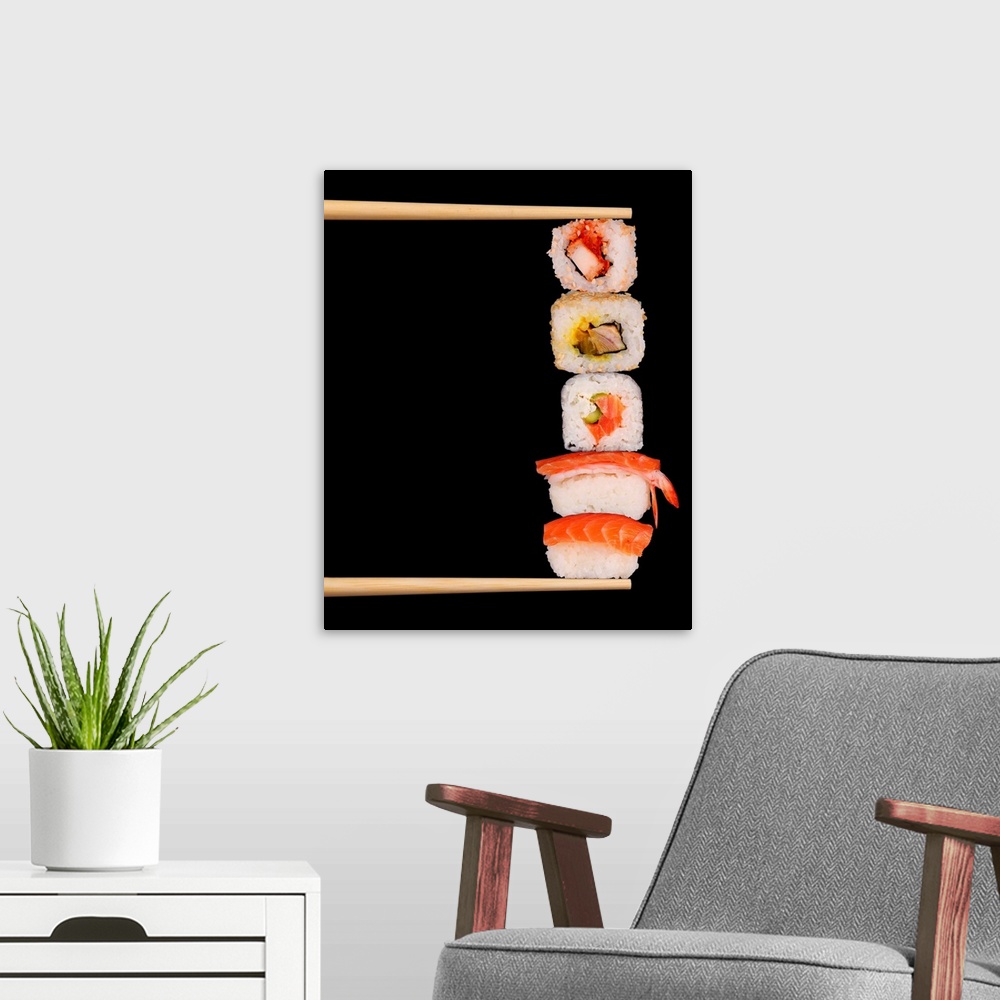 A modern room featuring Maxi sushi