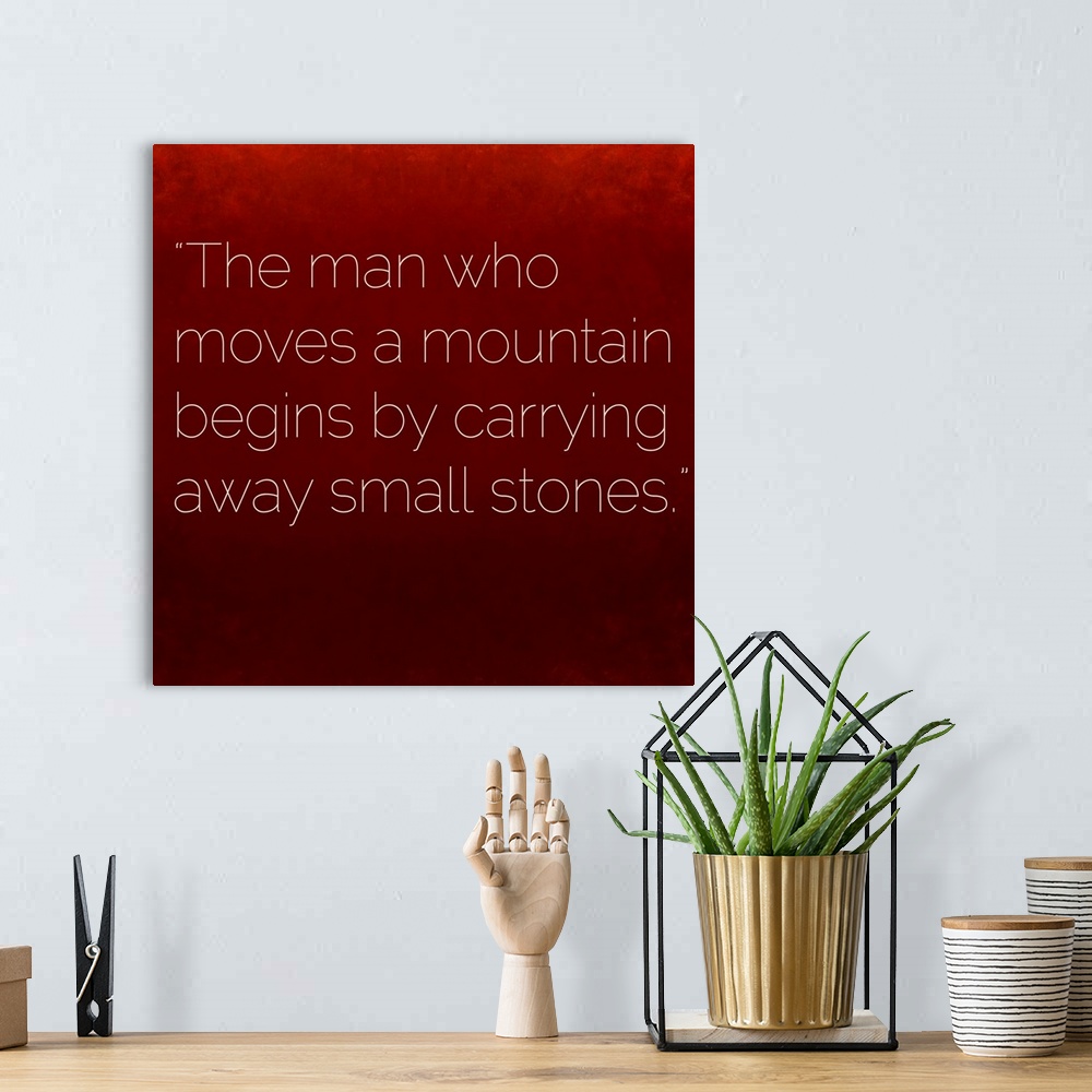 A bohemian room featuring Inspirational quote by Confucius on earthy background