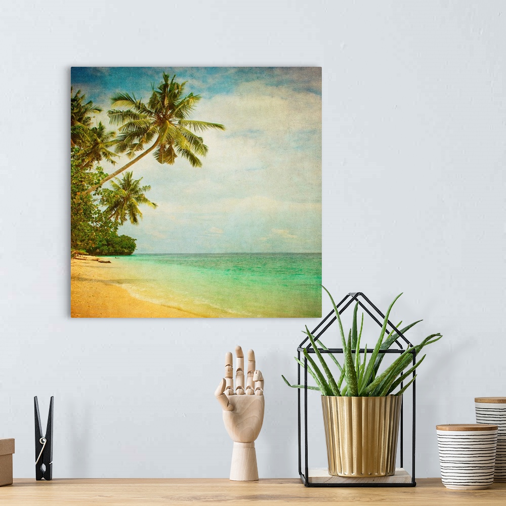 A bohemian room featuring Grunge Image Of Tropical Beach