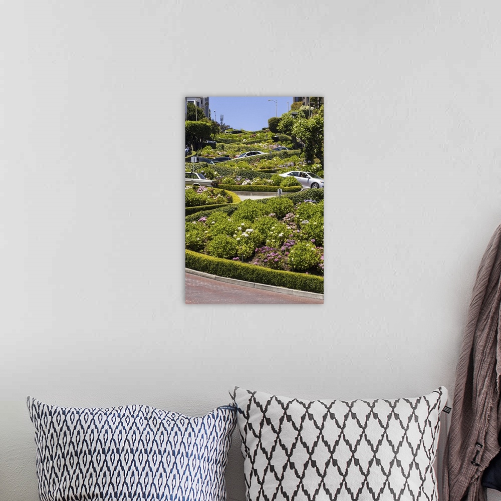A bohemian room featuring View Of Lombard Street, The Crookedest Street In The World, San Francisco, California