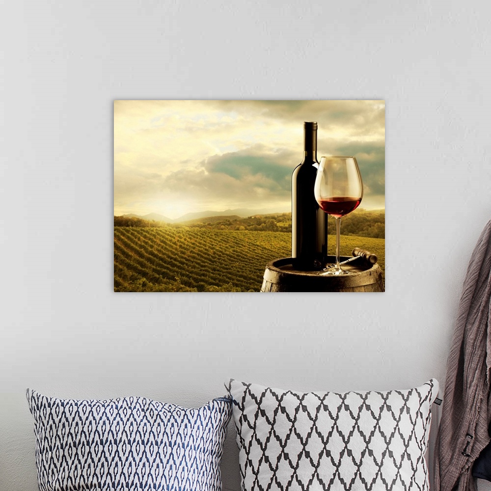A bohemian room featuring Vineyard At Sunset