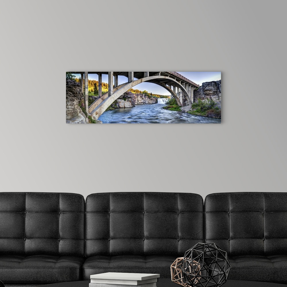 A modern room featuring Waterfall Under Bridge, Alberta, Canada