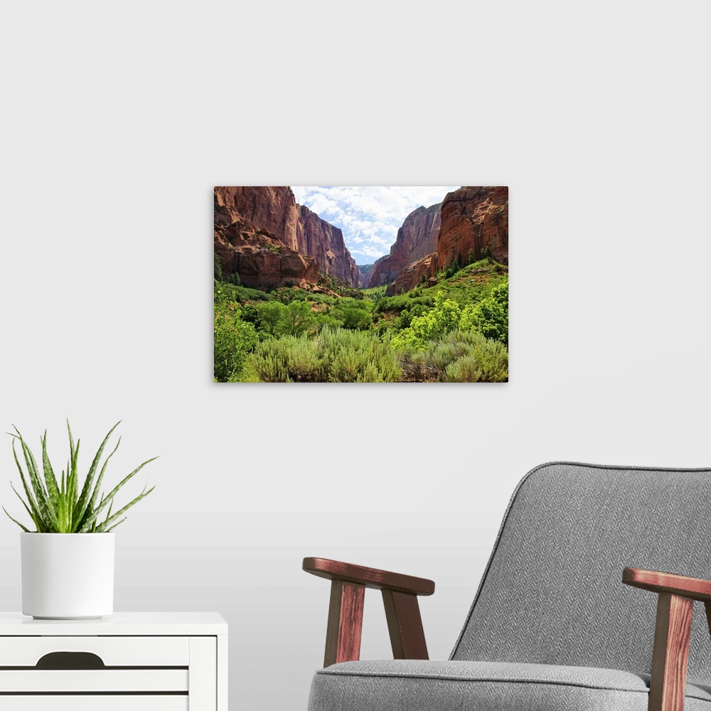 A modern room featuring Zion National Park, View Through The Red Cliffs Of Kolob Canyon