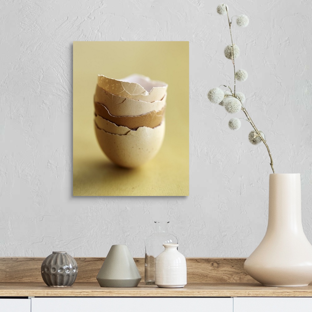 A farmhouse room featuring A stack of empty egg shells