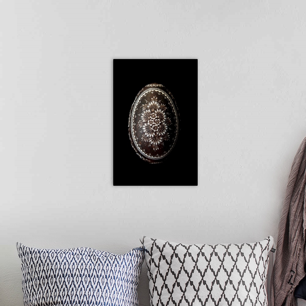 A bohemian room featuring Easter Egg on Black Background