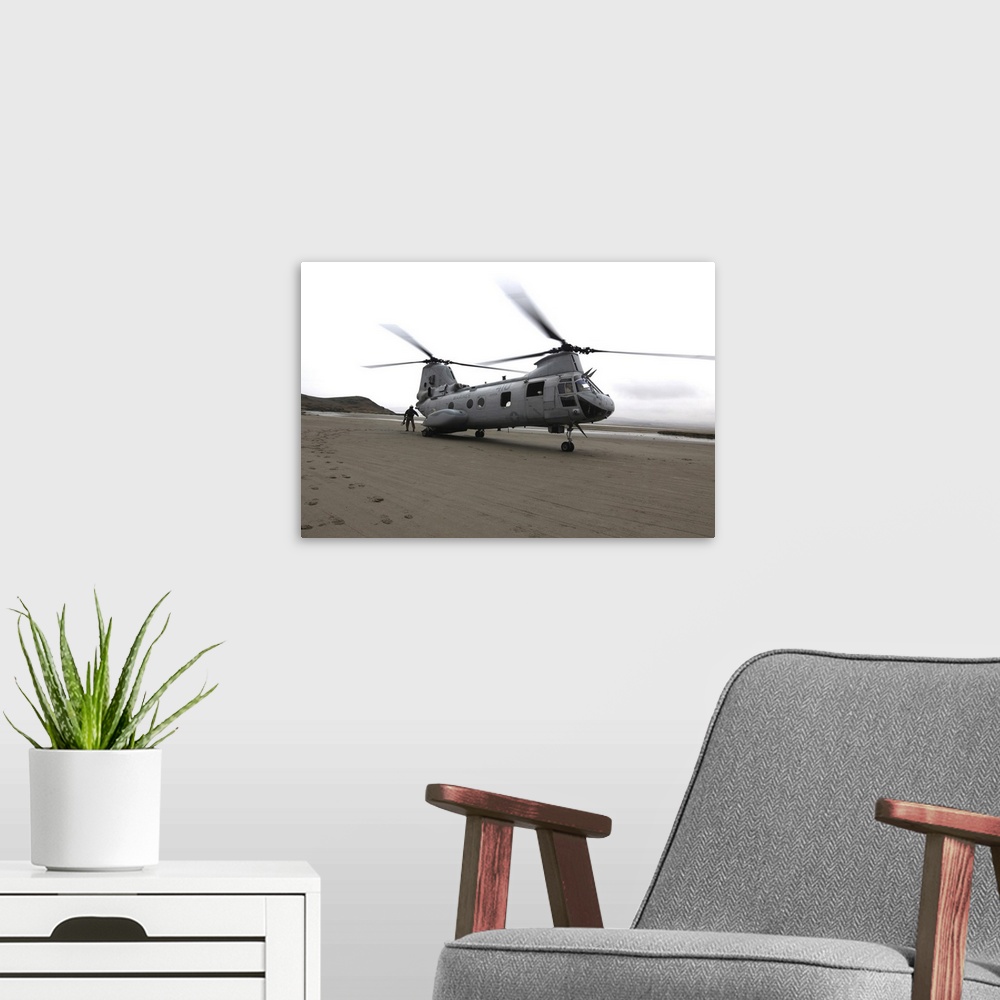 A modern room featuring July 7, 2010 - A U.S. Marine Corps CH-46 Sea Knight helicopter transports Marines from Special Pu...
