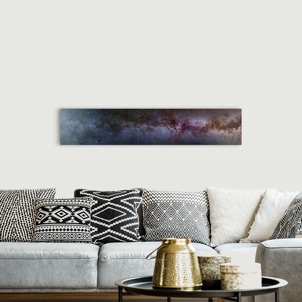 A bohemian room featuring A complete 360 degree panorama of the Milky Way.
