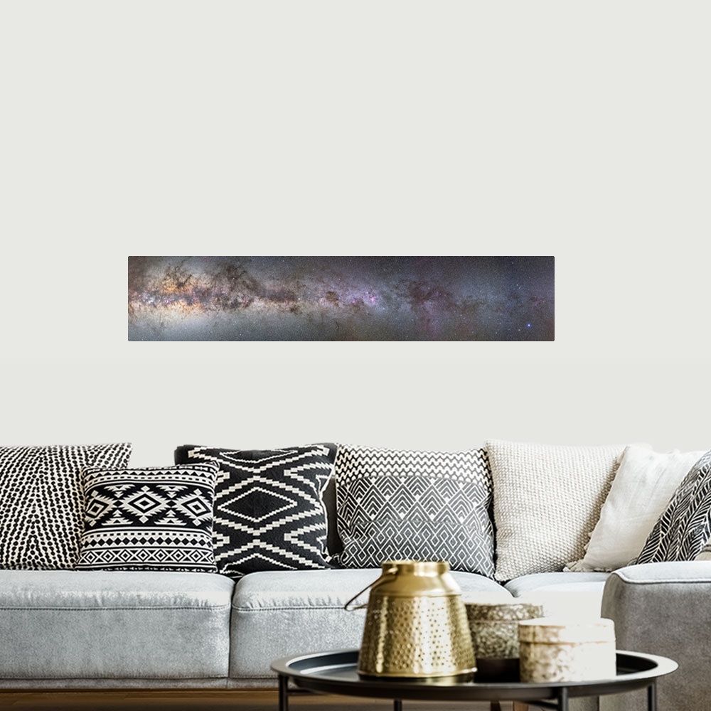 A bohemian room featuring A complete 360 degree panorama of the Milky Way.