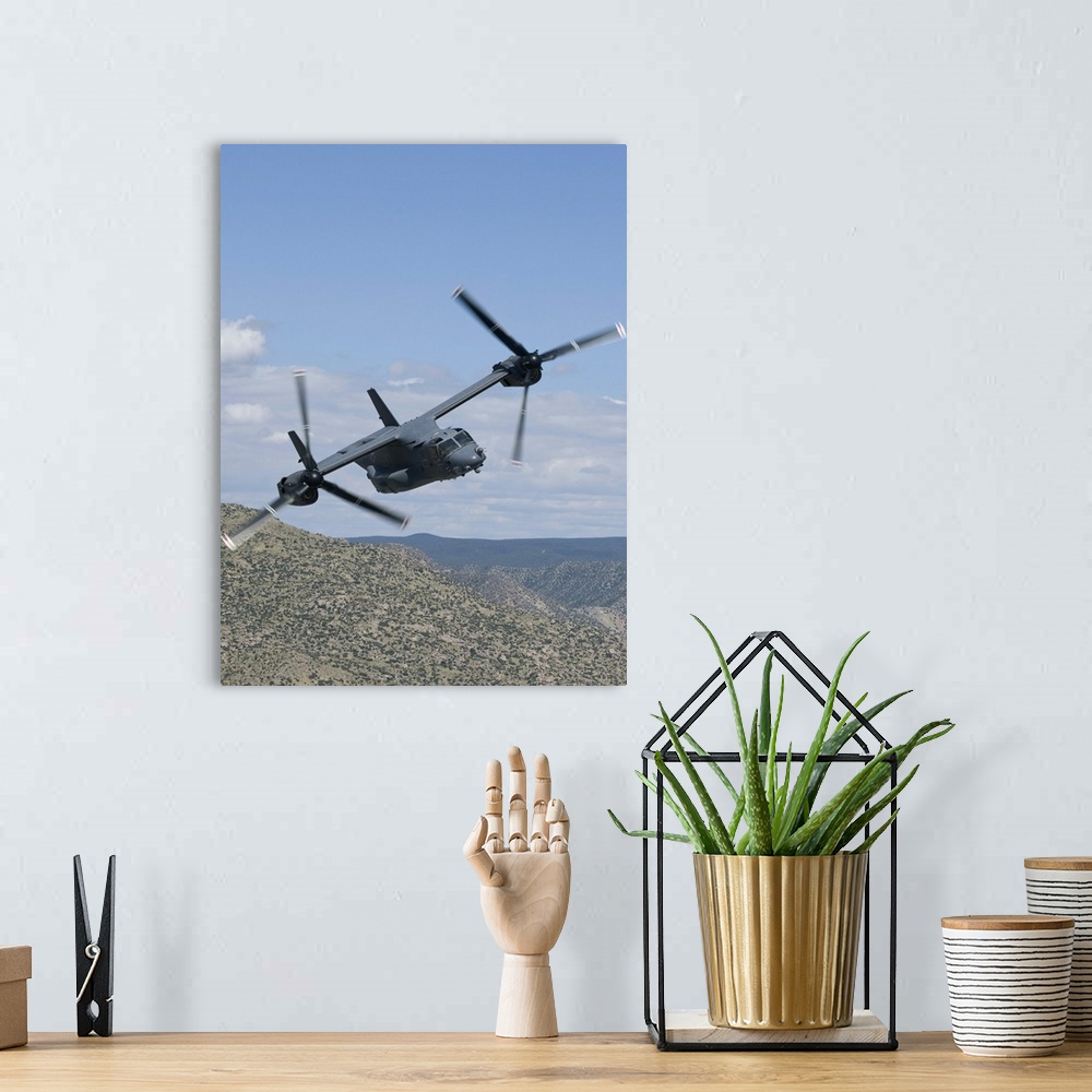 A bohemian room featuring A CV-22 Osprey from the 71st Special Operations Squadron manuevers during a training mission out ...