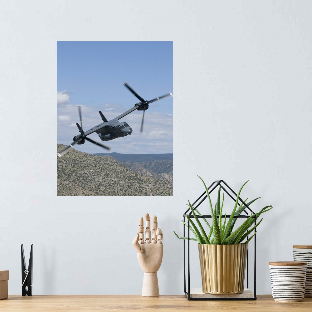 A bohemian room featuring A CV-22 Osprey from the 71st Special Operations Squadron manuevers during a training mission out ...