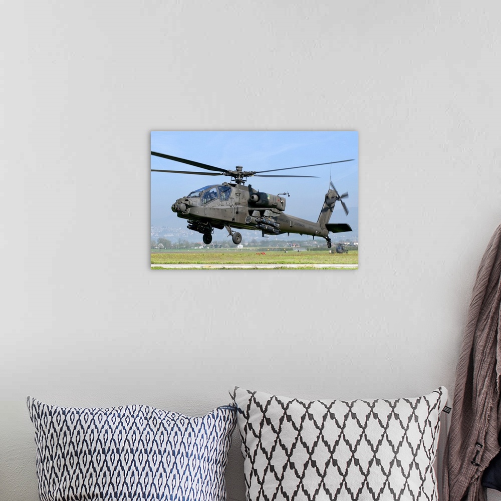 A bohemian room featuring A Dutch AH-64 Apache deployed to Frosinone Air Base, Italy for training.
