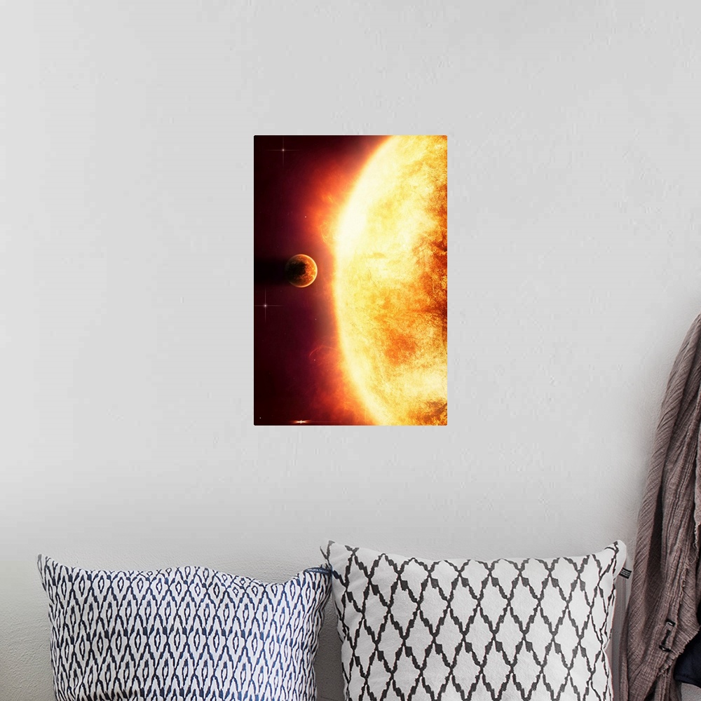 A bohemian room featuring Growing Sun is about to burn nearby planet alive.