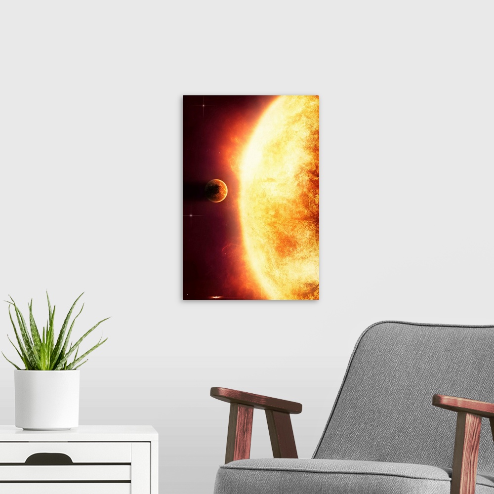 A modern room featuring Growing Sun is about to burn nearby planet alive.