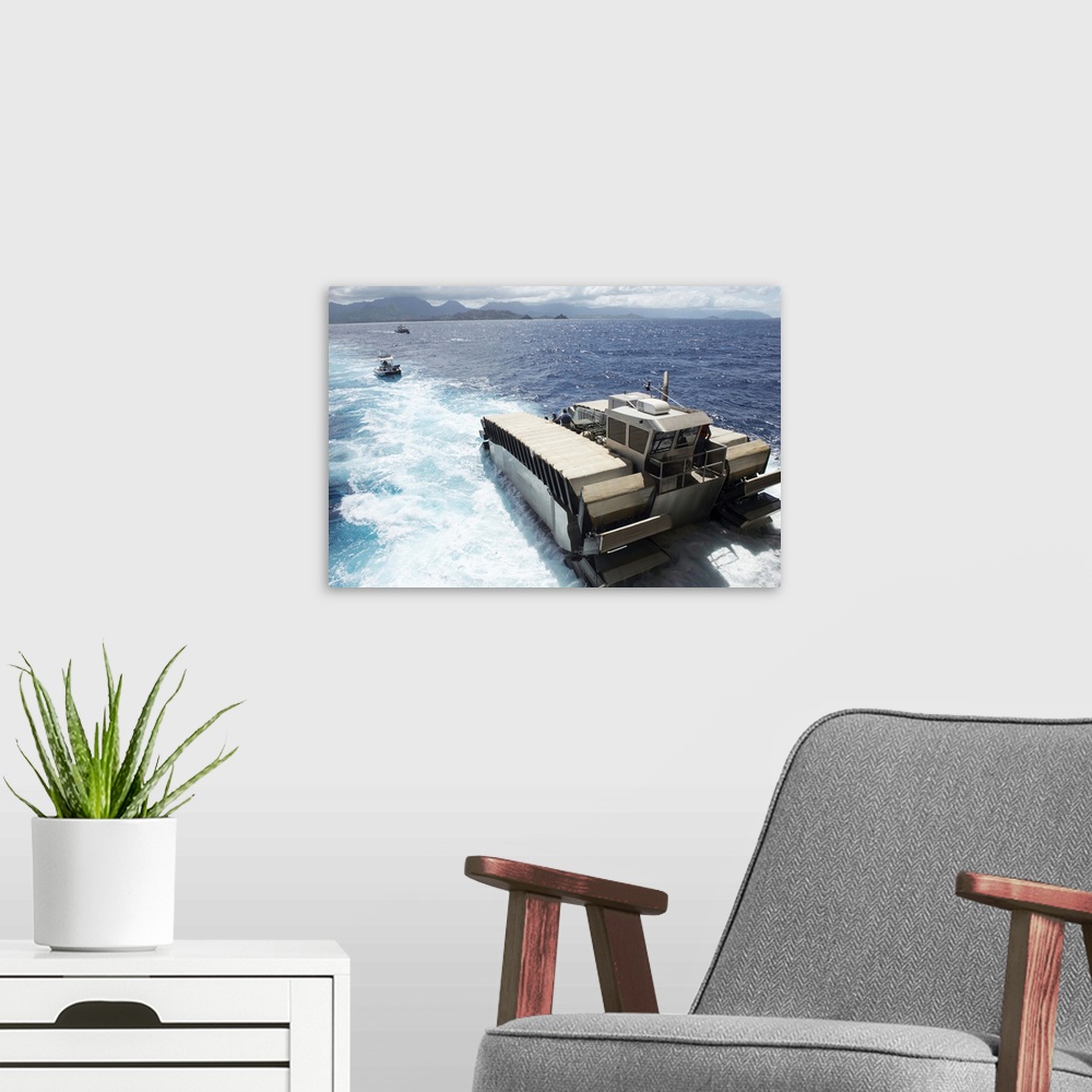 A modern room featuring Pacific Ocean, July 11, 2014 - A half-scale ultra heavy-lift amphibious connector (UHAC), an amph...