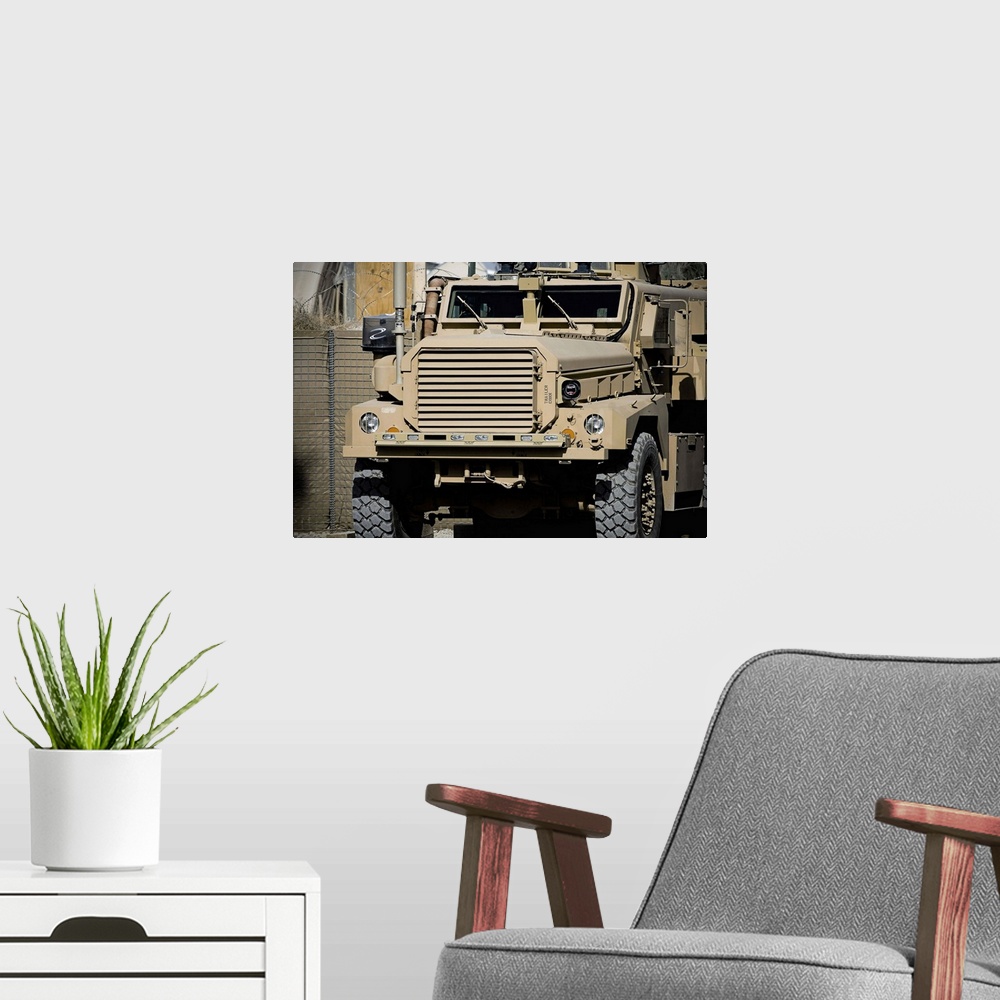 A modern room featuring A mineresistant ambushprotected vehicle